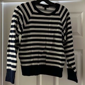 Jcrew navy and white striped sweatshirt size large. Nice lightweight layer